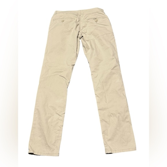 Men's slim cut chinos in lightweight cotton. Light tan. Size 32. From France. - Picture 2 of 4